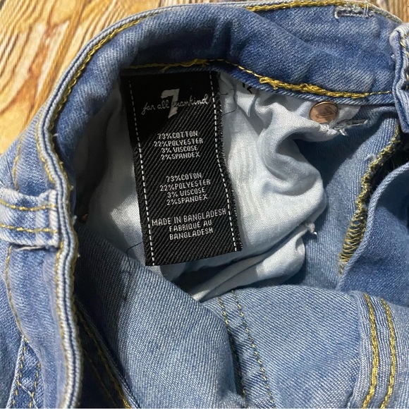 7 For All Mankind Designer Distressed Denim Shorts A Pocket - Picture 4 of 4